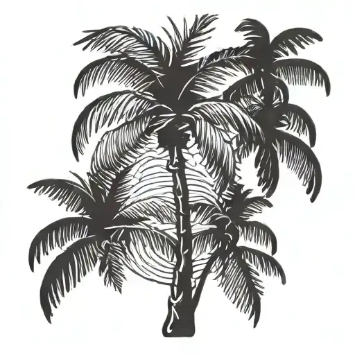 Coconut Palm Tree Silhouette