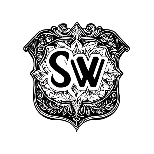Initials Sw In A Badge Symbol
