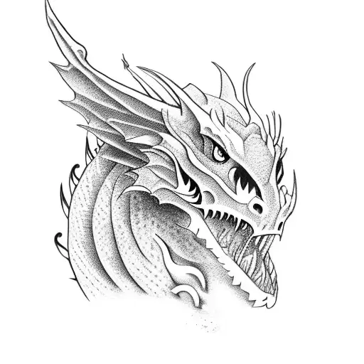 A Fierce Dragon Emerging From A Box