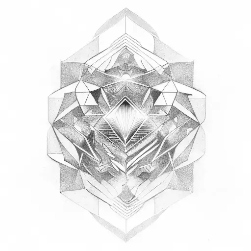 Geometric Abstract Fenix In Fire