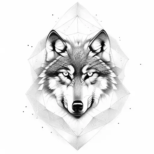 Wolf With Red Eyes In The Box