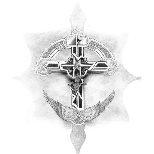 Christian Cross And Ak 47