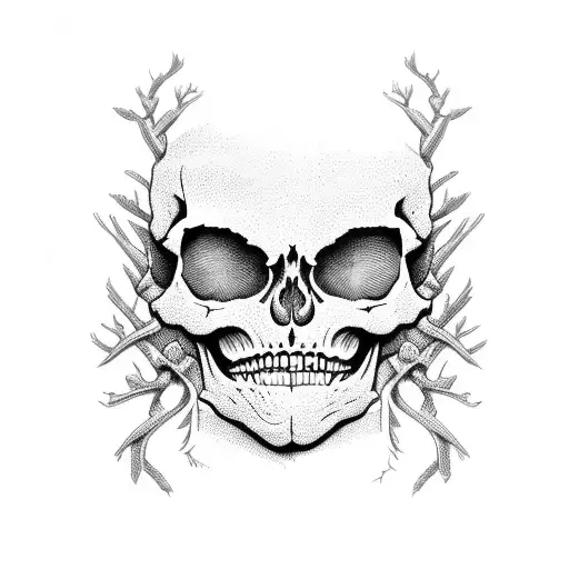 Skeleton Bride In Tree Trunk