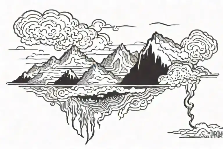 A Thunderstorm Rolling In Over A Mountain Range With Lightning Striking