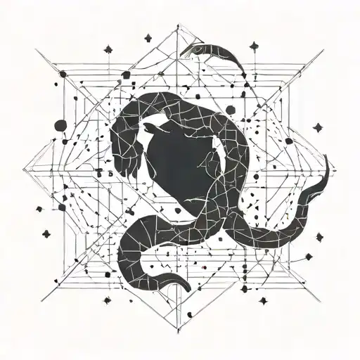 Scorpio Constellation Intertwined With Geometric Patterns