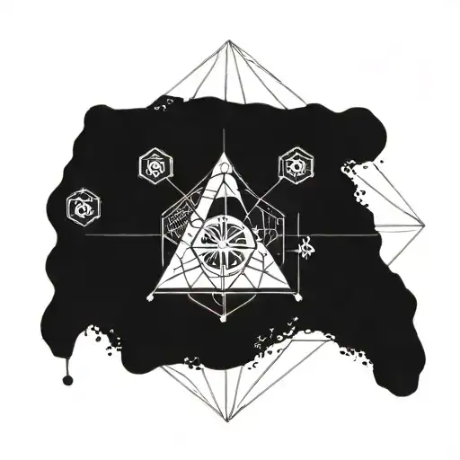 A Geometric Mandala Design Incorporating Elements Of Nature And Cryptocurrency Symbols