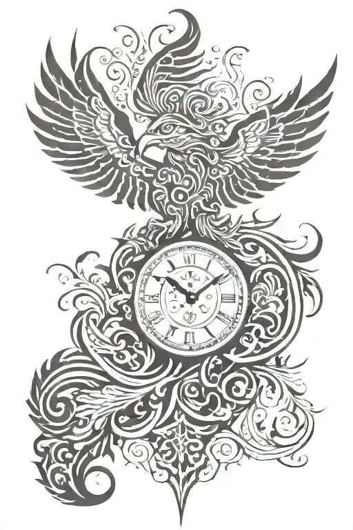 Maori Phoenix Clock