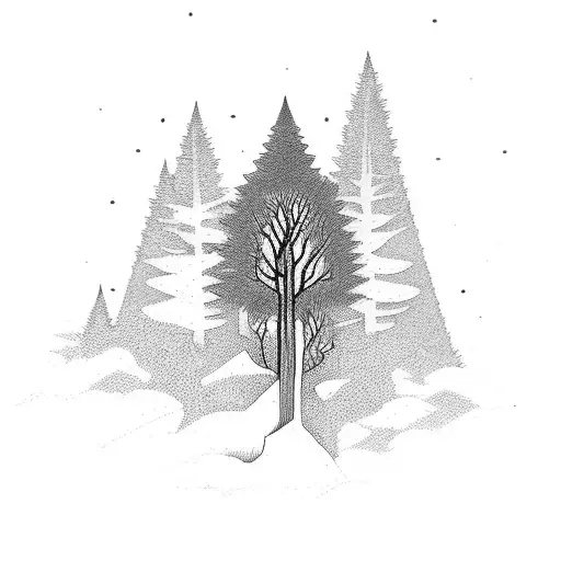 Gothic Sleeve With Trees And Nature