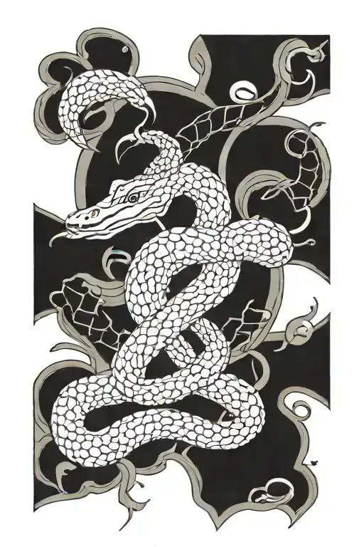 Trident And Snake Wrapping