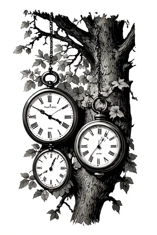 Old Watches Hanging From A Tree