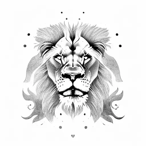 Lion Skull With Clouds