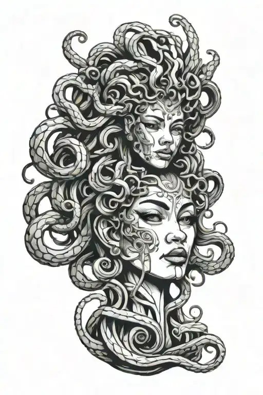 Medusa Cyborg Inspired Tattoo Design