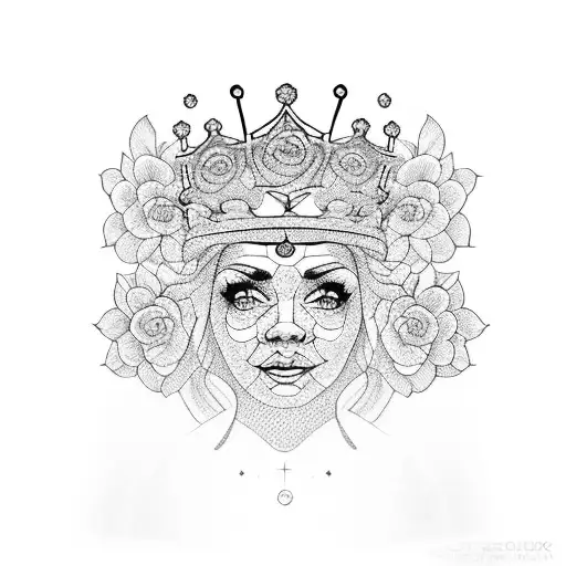 A Beautiful Portrait Of Your Mother With A Crown Of Flowers