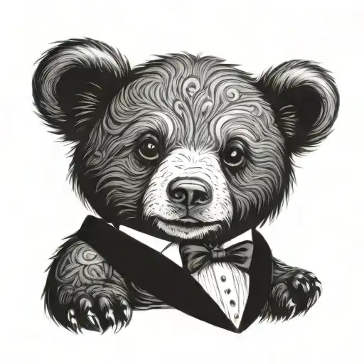 Baby Bear Wearing A Tuxedo