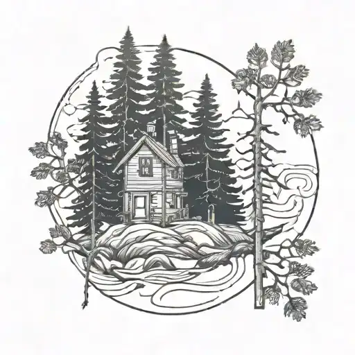 Maine & Pine Tree Intertwined