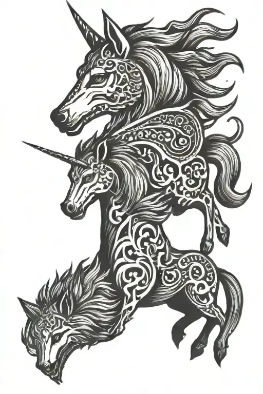 A Unicorn And A Wolf