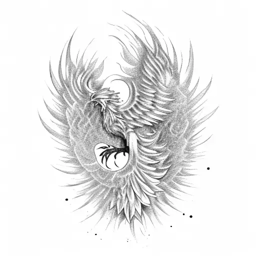 A Piano Key Transforming Into A Phoenix Rising From The Ashes