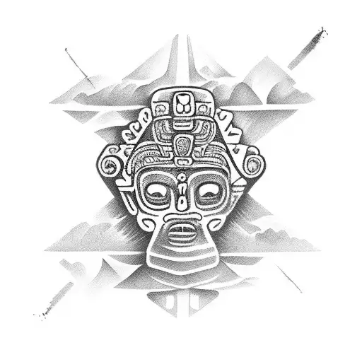 Mayan Statue Handcuffed To A Kiteboard