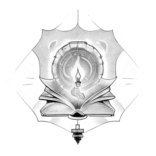 A Lantern Shining Light On An Open Book