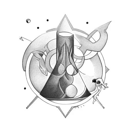 A Blackwork Design Of A Hourglass With Hades And Pluto Inside