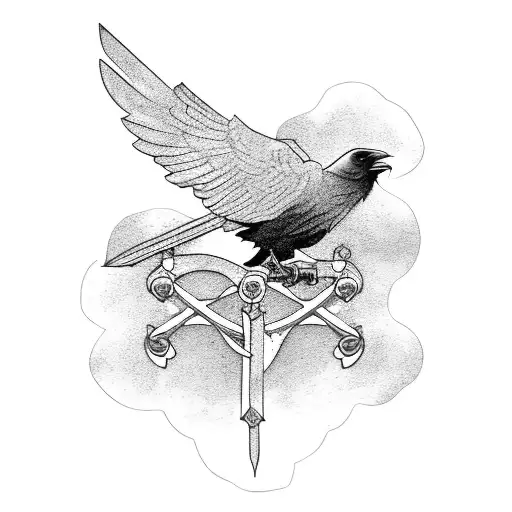 A Raven Perched On A Pirate Ship's Mast