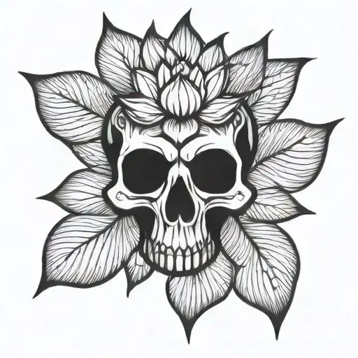 Lotus Flower And Skull
