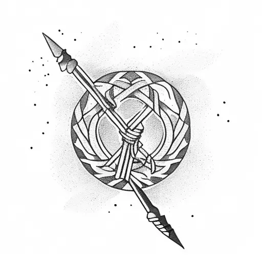 A Broken Arrow And An Olive Branch Intertwined