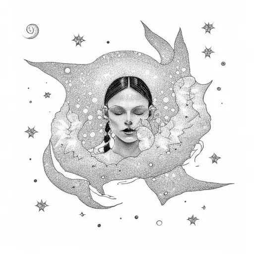 The Starry Night And The Falling Angel Paint