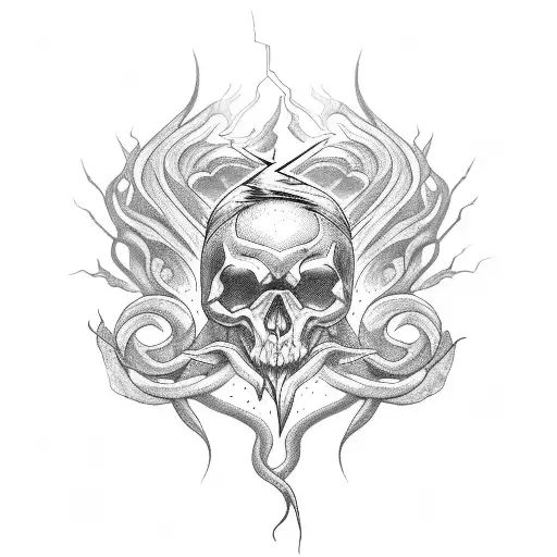 Dark Strong Line With Lightning Inside