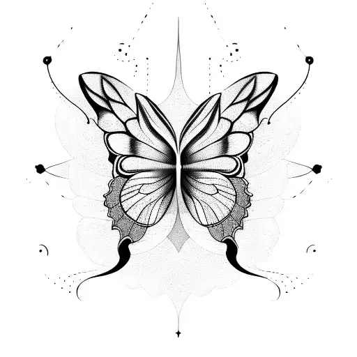 Butterfly With One Wing Made From Lilly Flowers