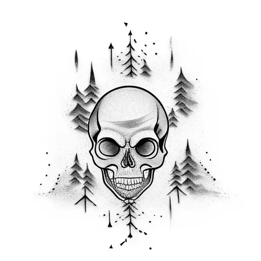 Tree Guitar Skull Forearm