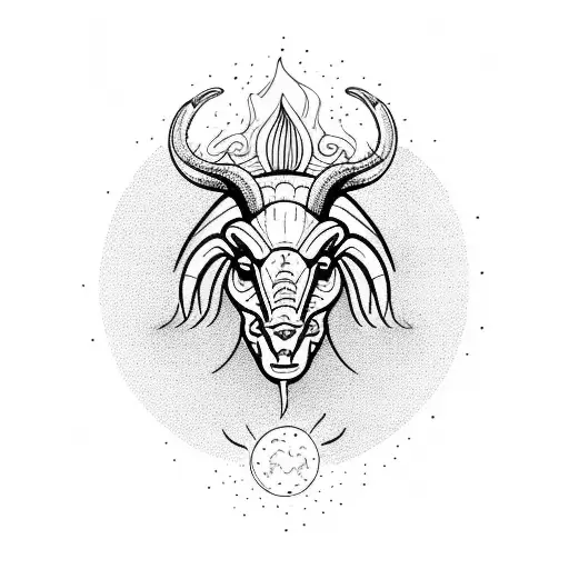 Aries Constellation Surrounded By Flames