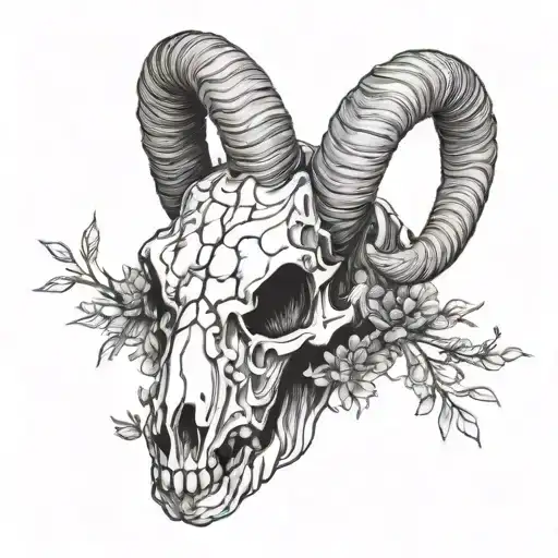 Ram Skull In Thicket