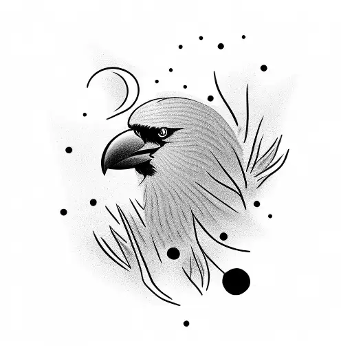 Crow Flying With Open Beak