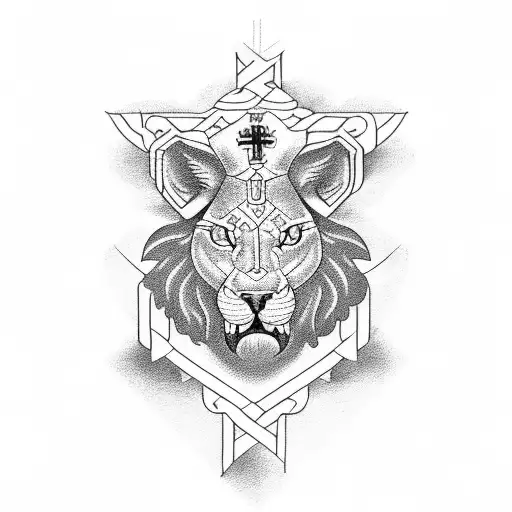 Christian Cross Lion Holly Marry