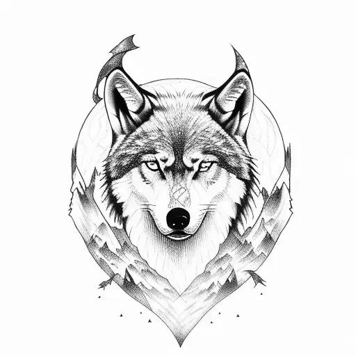 A Majestic Arctic Warrior Standing On An Iceberg With A Wolf Companion