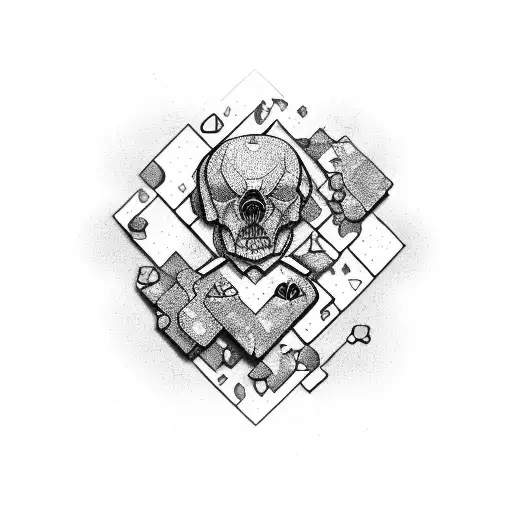 A Broken Heart With Shattered Pieces Forming The Word 'Brokeboi'