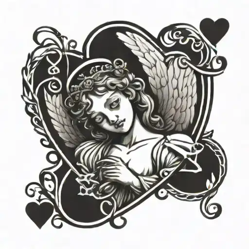 Angel Surrounded By A Heart