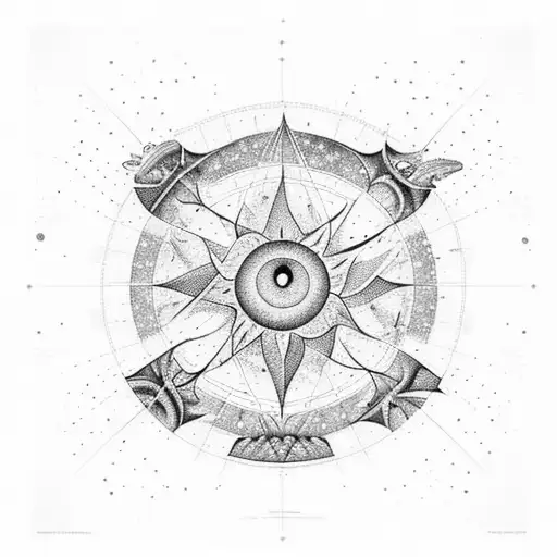 A Celestial Map Of The Night Sky With Constellations Forming The Shape Of A Sun