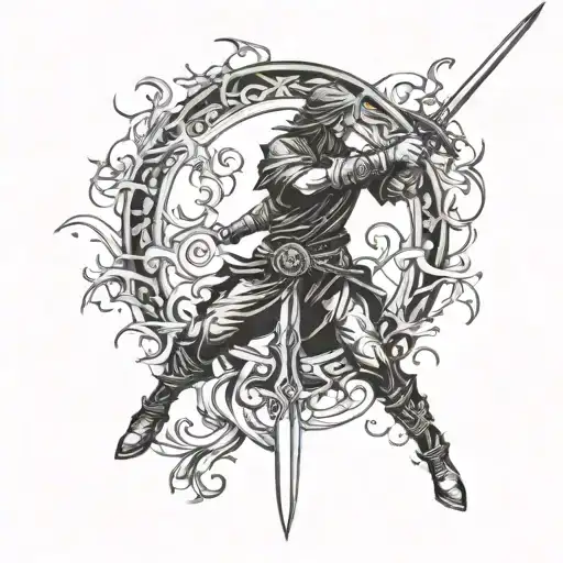 2 With Sword Going Through It