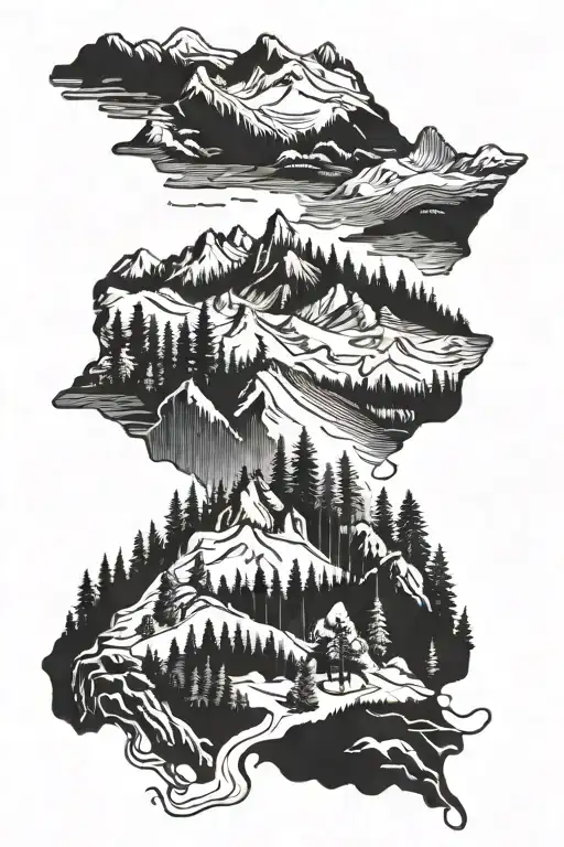 Black Forrest Up Into Mountains Panorama