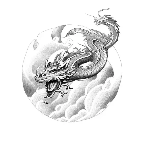 A Majestic Viking Dragon Flying Over A Stormy Sea