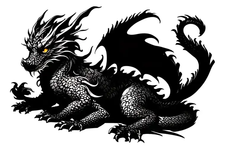 Female Dragon Peacefully Resting