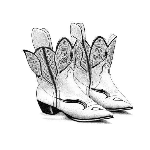 Cowboy Boots With Butterfly On Top