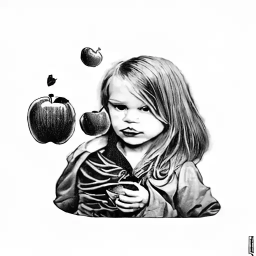 A Little Girl Holding Apples