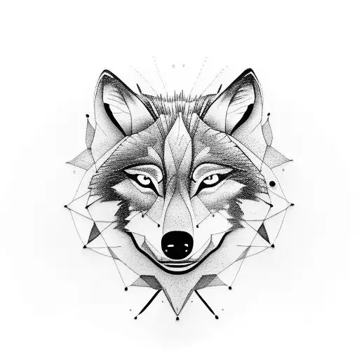 A Guitar And A Film Camera Merging To Create A Wolf's Face