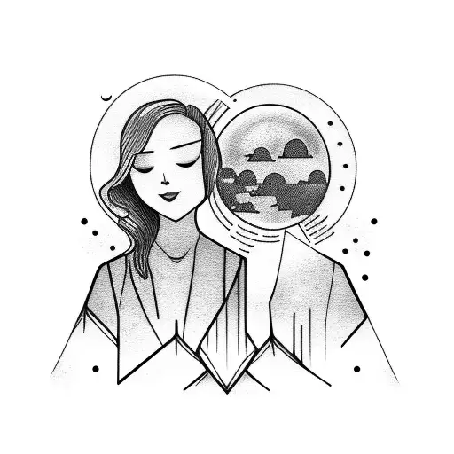 Moon And Sunset And City Lights Lesbian Couple