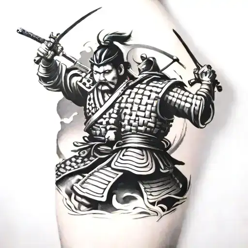 Micro Realism Japan Style Samurai Warrior Battling