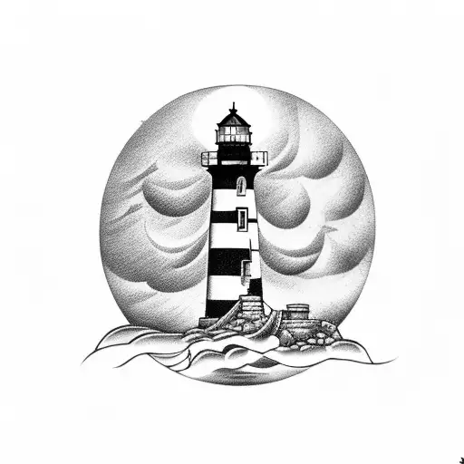 Lighthouse With A Anchor And A Pearl