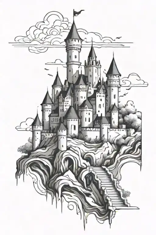 Abstract Drawing Of The Castle